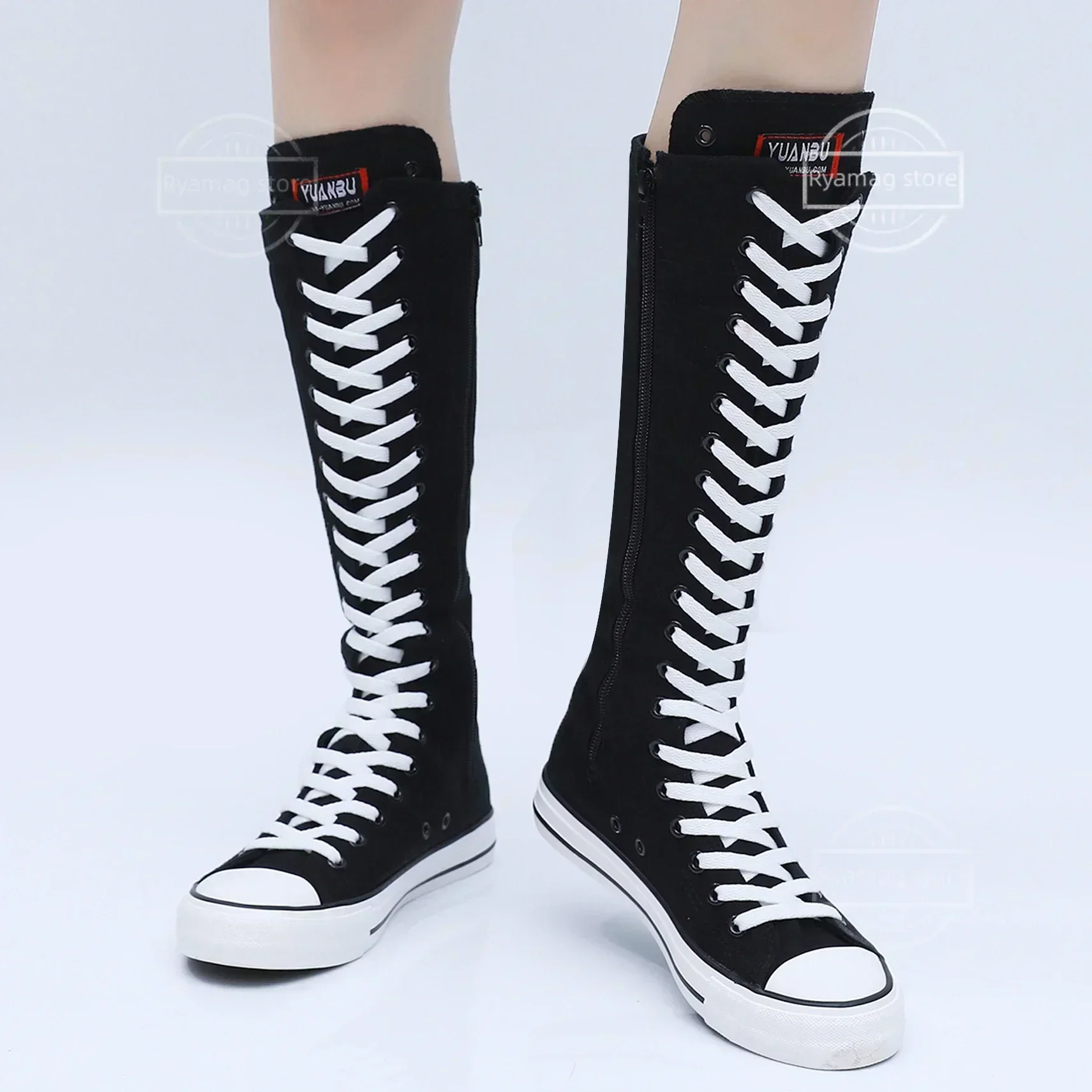 High Top Shoes Long Boot Lace-Up