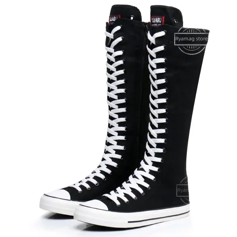 High Top Shoes Long Boot Lace-Up - Image 2