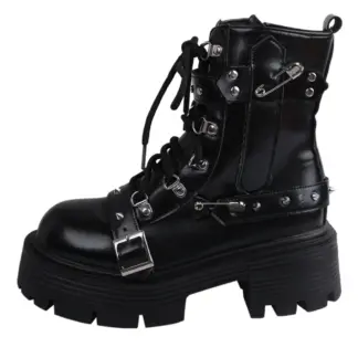 Lady Rock Boots Metal Decor